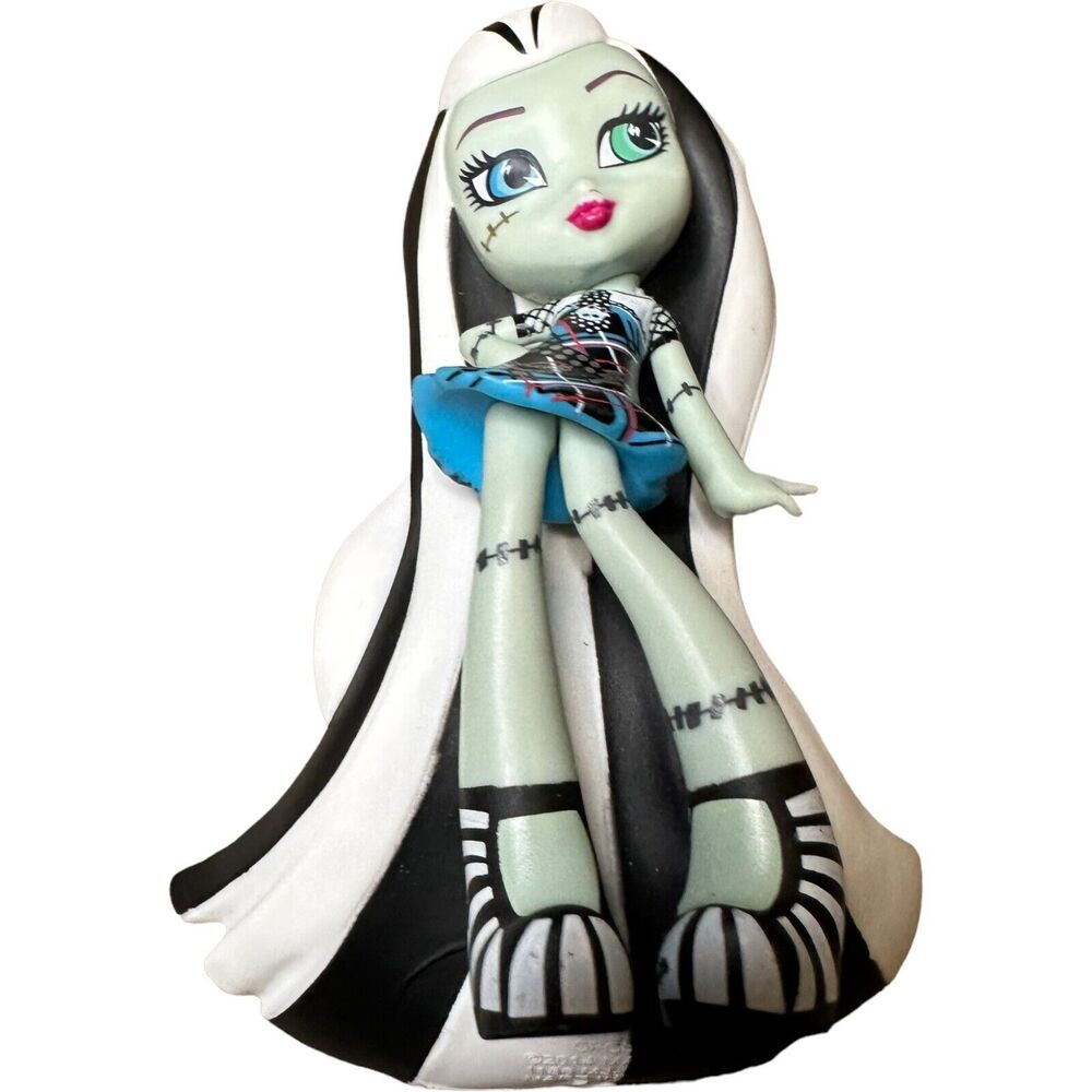 Monster High Frankie Stein 4" Vinyl Figure Black & White Rare Collectible 2014